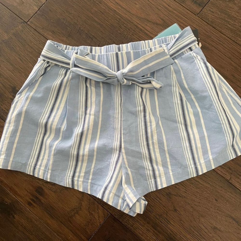 Forever 21 Blue and White Striped Shorts